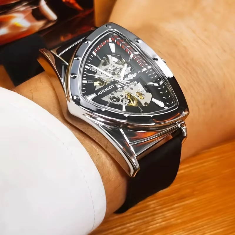 Luxury Watch With Rubber Strap - WINNER Men's Luxury Military Mechanical Watch