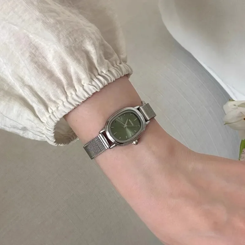 Luxury Watch Brand For Women - Small Oval Dial Green Watch Simple