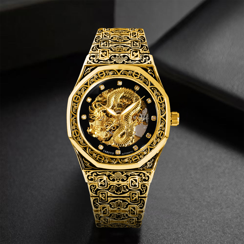 A men's black and gold vintage - Luxury Watch Gold And Black recension och pris
