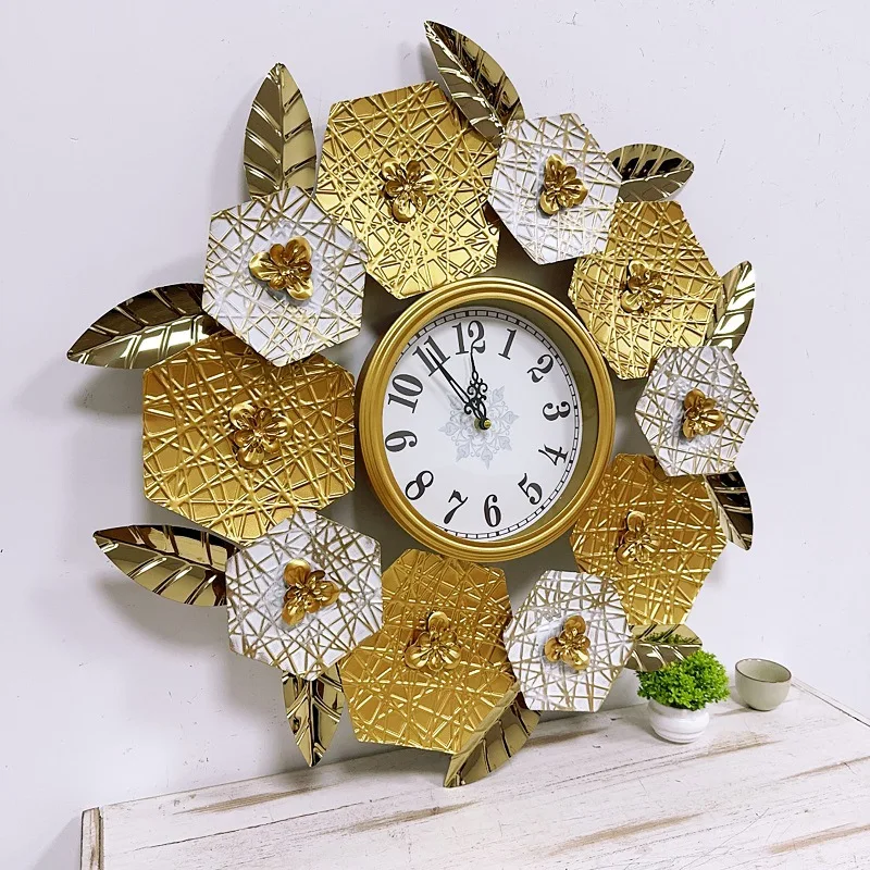 Wrought iron metal large flowe - Luxury Watch Wall Clock recension och pris