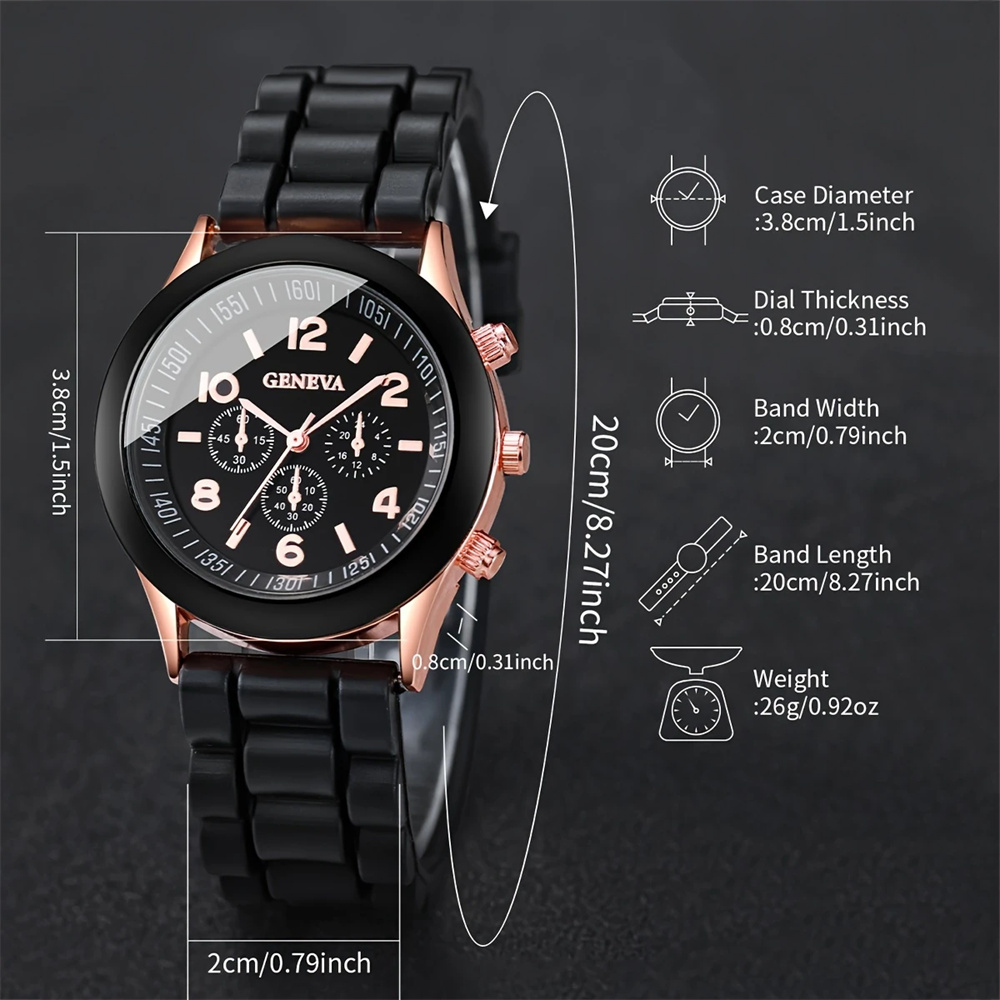 2Pcs Luxury Women's Watch Set  - Luxury Watch With Rubber Strap recension och pris